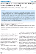 Cover page: Structural Basis for Sequence Specific DNA Binding and Protein Dimerization of HOXA13