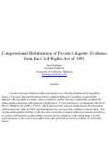Cover page: Congressional Mobilization of Private Litigants: Evidence from the Civil Rights Act of 1991