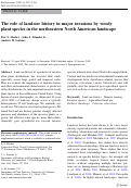 Cover page: The role of land-use history in major invasions by woody plant species in the northeastern North American landscape