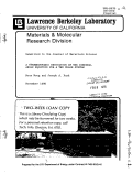 Cover page: A THERMODYNAMIC DERIVATION OF THE DIHEDRAL ANGLE EQUATION FOR A TWO PHASE SYSTEM