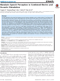 Cover page: Mandarin Speech Perception in Combined Electric and Acoustic Stimulation