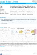 Cover page: Nanoengineered Shear-Thinning Hydrogel Barrier for Preventing Postoperative Abdominal Adhesions