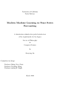 Cover page: Modern Machine Learning in Time Series Forecasting