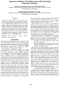 Cover page: Appraisal of Children’s Facial Expressions while Performing Mathematics Problems