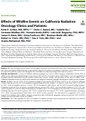 Cover page: Effects of Wildfire Events on California Radiation Oncology Clinics and Patients.