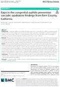 Cover page: Gaps in the congenital syphilis prevention cascade: qualitative findings from Kern County, California