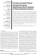 Cover page: A Feature-Encoded Physics-Informed Parameter Identification Neural Network for Musculoskeletal Systems.