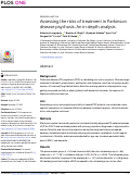 Cover page: Assessing the risks of treatment in Parkinson disease psychosis: An in-depth analysis