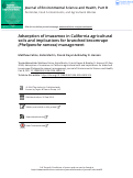 Cover page: Adsorption of imazamox in California agricultural soils and implications for branched broomrape (Phelipanche ramosa) management