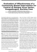 Cover page: Evaluation of Effectiveness of a Community-Based Intervention for Control of Dengue Virus Vector, Ouagadougou, Burkina Faso - Volume 24, Number 10—October 2018 - Emerging Infectious Diseases journal - CDC
