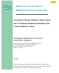 Cover page: Assessment of Energy Efficiency Improvement and CO2 Emission Reduction Potentials in the Cement Industry in China