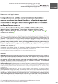 Cover page: Comprehension, utility, and preferences of prostate cancer survivors for visual timelines of patient-reported outcomes co-designed for limited graph literacy: meters and emojis over comics.