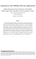Cover page: Experiences with 100Gbps Network Applications