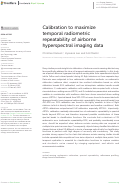 Cover page: Calibration to maximize temporal radiometric repeatability of airborne hyperspectral imaging data