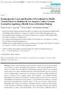 Cover page: Estimating the Costs and Benefits of Providing Free Public Transit Passes to Students in Los Angeles County: Lessons Learned in Applying a Health Lens to Decision-Making