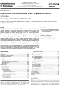 Cover page: Reproductive and developmental effects of phthalate diesters in females