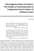 Cover page: Discontiguous States of America: The Paradox of Unincorporation in Craig Santos Perez’s Poetics of Chamorro Guam