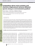 Cover page: Competition drives trait evolution and character displacement between Mimulus species along an environmental gradient