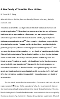 Cover page: A New Family of Transition Metal Nitrides