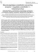 Cover page: Neural peptidase endothelin-converting enzyme 1 regulates endothelin 1–induced pruritus