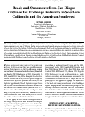 Cover page: Beads and Ornaments from San Diego: Evidence for Exchange Networks in Southern California and the American Southwest