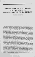 Cover page: Baudelaire et Mallarmé: « La Chevelure » Exploit(ation) de la femme ?