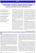 Cover page: A Randomized, Controlled Trial of Cognitive Behavioral Social Skills Training for Middle-Aged and Older Outpatients With Chronic Schizophrenia