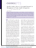 Cover page: Identify, Isolate, Inform: A 3-pronged Approach to Management of Public Health Emergencies