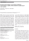 Cover page: Standard chemoradiation versus intensity-modulated chemoradiation: A quality of life assessment in oropharyngeal cancer patients