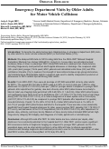 Cover page: Emergency Department Visits by Older Adults for Motor Vehicle Collisions: A Five-Year National Study