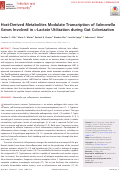 Cover page: Host-Derived Metabolites Modulate Transcription of Salmonella Genes Involved in l-Lactate Utilization during Gut Colonization.