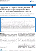 Cover page: Sequencing strategies and characterization of 721 vervet monkey genomes for future genetic analyses of medically relevant traits.