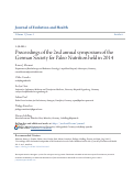 Cover page: Proceedings of the 2nd annual symposium of the German Society for Paleo Nutrition held in 2014