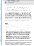 Cover page: Sexual Risk Behavior Among Youth With Bipolar Disorder: Identifying Demographic and Clinical Risk Factors