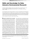 Cover page: Skills and Knowledge for Data-Intensive Environmental Research