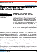 Cover page: Effect of solid-electrolyte pellet density on failure of solid-state batteries