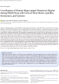 Cover page: Coordination of Human Hippocampal Sharpwave Ripples during NREM Sleep with Cortical Theta Bursts, Spindles, Downstates, and Upstates