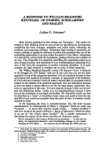 Cover page: A Response to William Bradford Reynolds: Of Stories, Scholarship and Reality