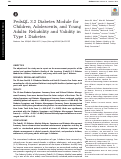 Cover page: PedsQL 3.2 Diabetes Module for Children, Adolescents, and Young Adults: Reliability and Validity in Type 1 Diabetes