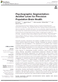 Cover page: Psychographic Segmentation: Another Lever for Precision Population Brain Health