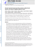 Cover page: Chronic low-level exposure to the common seafood toxin domoic acid causes cognitive deficits in mice