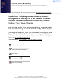 Cover page: Alcohol use in fishing communities and men’s willingness to participate in an alcohol, violence and HIV risk reduction intervention: qualitative findings from Rakai, Uganda