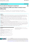 Cover page: Associations between maternal pre-pregnancy BMI and infant striatal mean diffusivity.