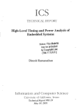 Cover page: High-level timing and power analysis of embedded systems