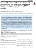 Cover page: Directed Differentiation of Patient-Specific Induced Pluripotent Stem Cells Identifies the Transcriptional Repression and Epigenetic Modification of NKX2-5, HAND1, and NOTCH1 in Hypoplastic Left Heart Syndrome