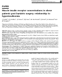 Cover page: Muscle insulin receptor concentrations in obese patients post bariatric surgery: relationship to hyperinsulinemia