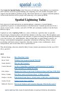 Cover page of Spatial Lightning Talks Overview