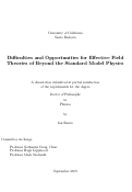 Cover page: Difficulties and Opportunities for Effective Field Theories of Beyond the Standard Model Physics