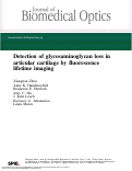 Cover page: Detection of glycosaminoglycan loss in articular cartilage by fluorescence lifetime imaging