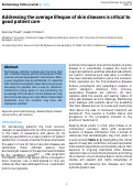 Cover page: Addressing the average lifespan of skin diseases is critical to good patient care